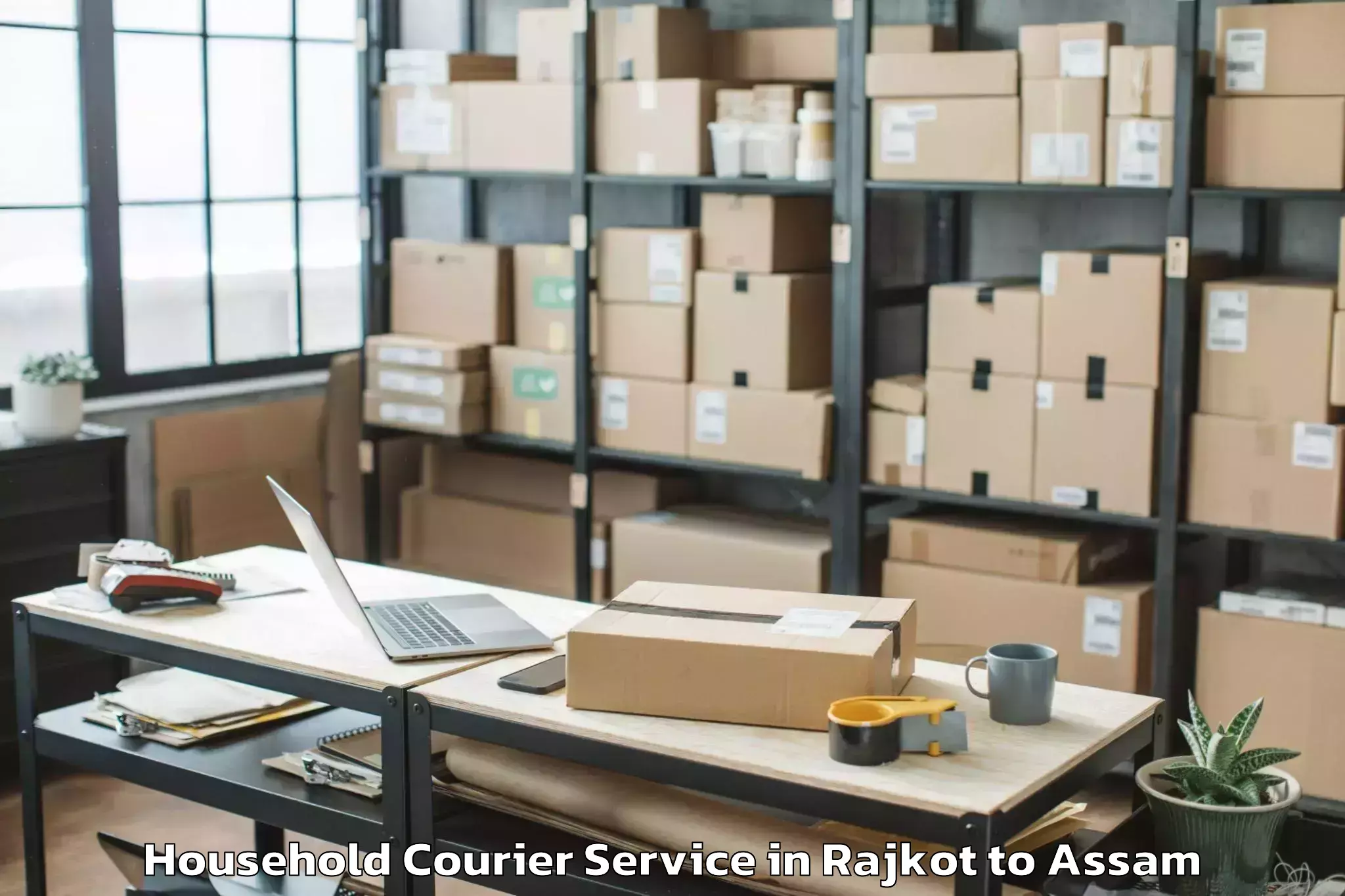 Affordable Rajkot to Likabali Household Courier